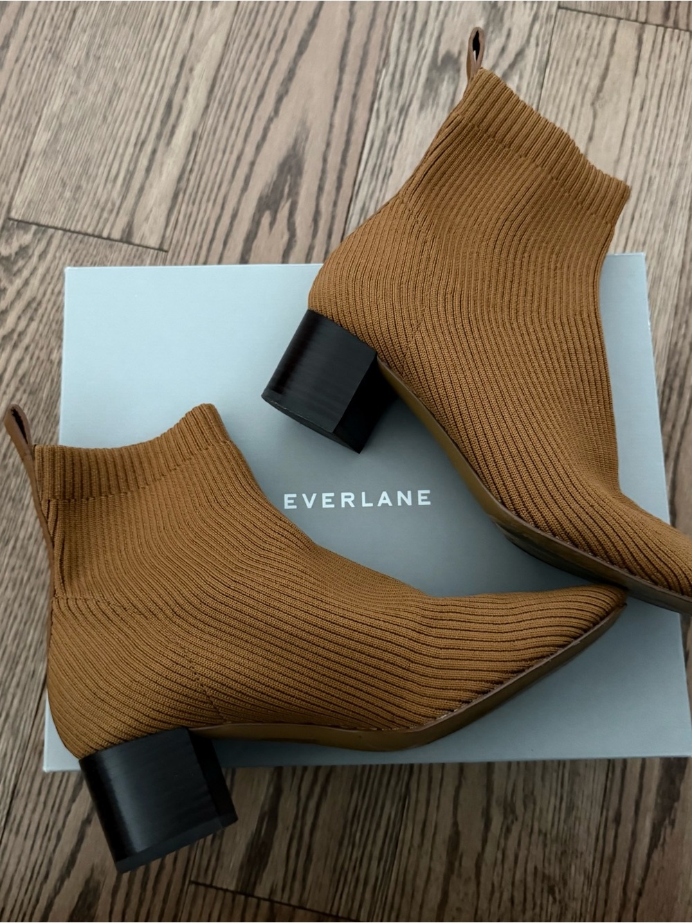 Everlane | The Glove Boot - Camel Ribbed Knit Ankle Booties Sz 8
